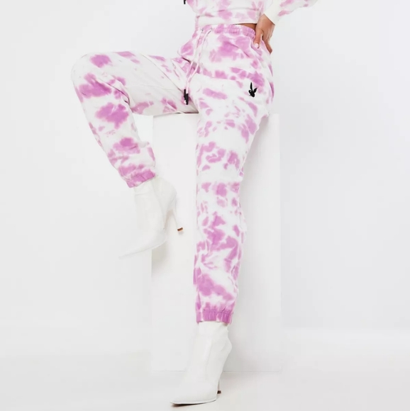 Missguided X Playboy purple tiedye joggers - Picture 2 of 5